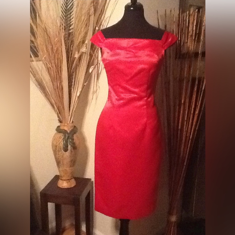 Elegant Red Satin Dress